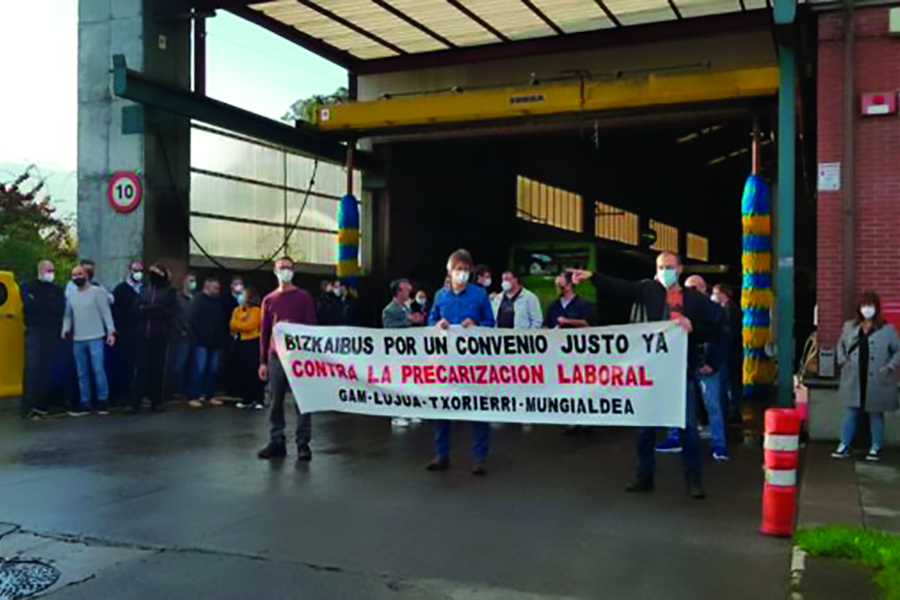 El Comité del Bizkaibus Txorierri -Mungialdia denuncia a la empresa ante la Inspección de Trabajo por vulnerar el derecho de huelga